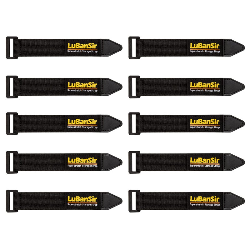 LuBanSir Cinch Straps, 1" x 6" (10 Pack) Elastic Hook and Loop Fastening Cable Strap for Extension Cord, Cable, Cord Wrap and Hose Organization and Storage - Image 1